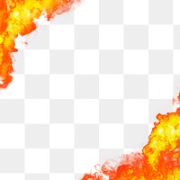 Png orange fire burning transparent border