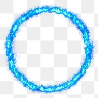 Png dramatic blue circle fire frame