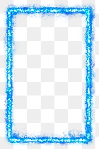 Png blue rectangle fire frame with transparent background