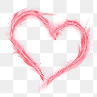 Pink png heart fire frame with transparent background