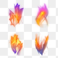Png dramatic fire flame graphic element collection