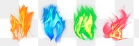 Colorful png fire flame graphic element collection