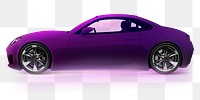 Purple 3d sports car render png smart car technology