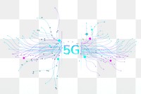 Technology particle dots transparent png 5G digital corporate