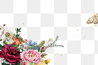 Luxury colorful roses border png  watercolor illustration
