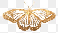 Glittery gold butterfly png animal sticker