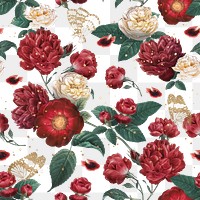 Classic romantic red roses png floral pattern watercolor illustration