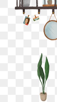 Hand drawn houseplant png transparent background cute drawing
