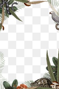 Jungle animals frame png transparent background