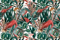 Flamingo pattern background png jungle illustration