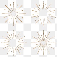 New year firework sticker transparent png set