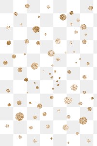 Glittery gold polka dots png transparent background