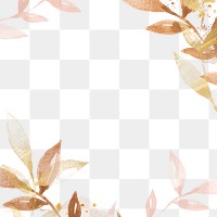 Watercolor leaf border png transparent background