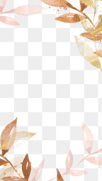 Watercolor leaf border png transparent background