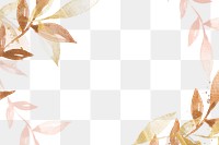 Watercolor leaf border png transparent background