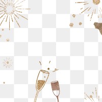 Sparkling champagne festive frame png transparent background