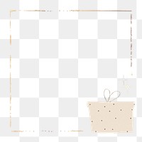 Festive gift box frame png transparent background