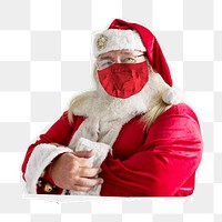 Santa wearing face mask png new normal Christmas celebration