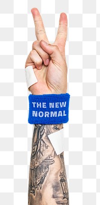 Raised hand png new normal swoosh wristband