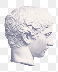 Png head of Youth statue Greek god aesthetic post