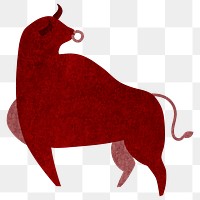 Chinese red Ox png in transparent background