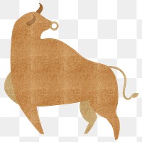 Chinese Ox Year golden png design element