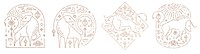 Lunar New Year 2021 png Ox gold stickers collection