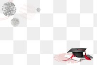 Graduation in covid-19 era png border with transparent background