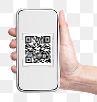 Png phone screen with QR code mockup