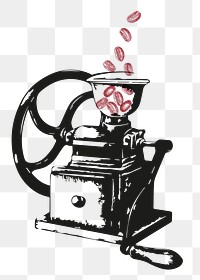 Retro manual coffee grinder logo png business corporate identity illustration