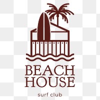 Hotel logo png business corporate identity with beach house surf club text