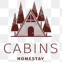 Hotel logo png business corporate identity with cabins homestay text