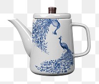 Png blue China floral porcelain kettle tableware