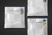 Snack paper bag mockup png, food packaging, bakery and small business