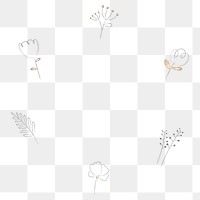 Frame png minimal floral doodle border