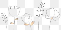 Wildflowers png hand drawn flower and plant with transparent background