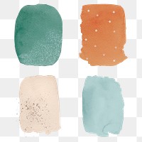 PNG watercolor patch aesthetic brush stroke set on transparent background