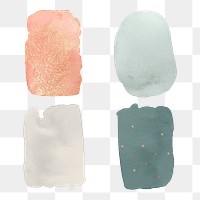 PNG watercolor patch aesthetic brush stroke set on transparent background