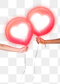 Couple holding love balloons png for online dating advertisement