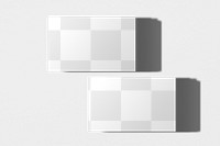 Png business card mockup on white background in front and rear view