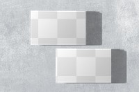 Png business card mockup on concrete background in front and rear view