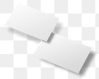 Png white business card mockup in front and rear view on transparent background