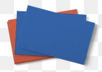Png blue business card mockup on transparent background