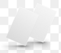 Png white business card mockup in front and rear view on transparent background