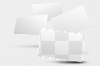 Png business card mockup on white background in front and rear view