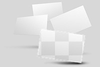 Png business card mockup on gray background in front and rear view