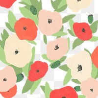 Png colorful poppy sketch pattern transparent background