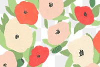 Png bright poppy sketch pattern transparent background