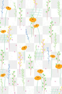 Bright png poppy pattern transparent design element