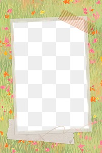 Png picture frame  on flower field background